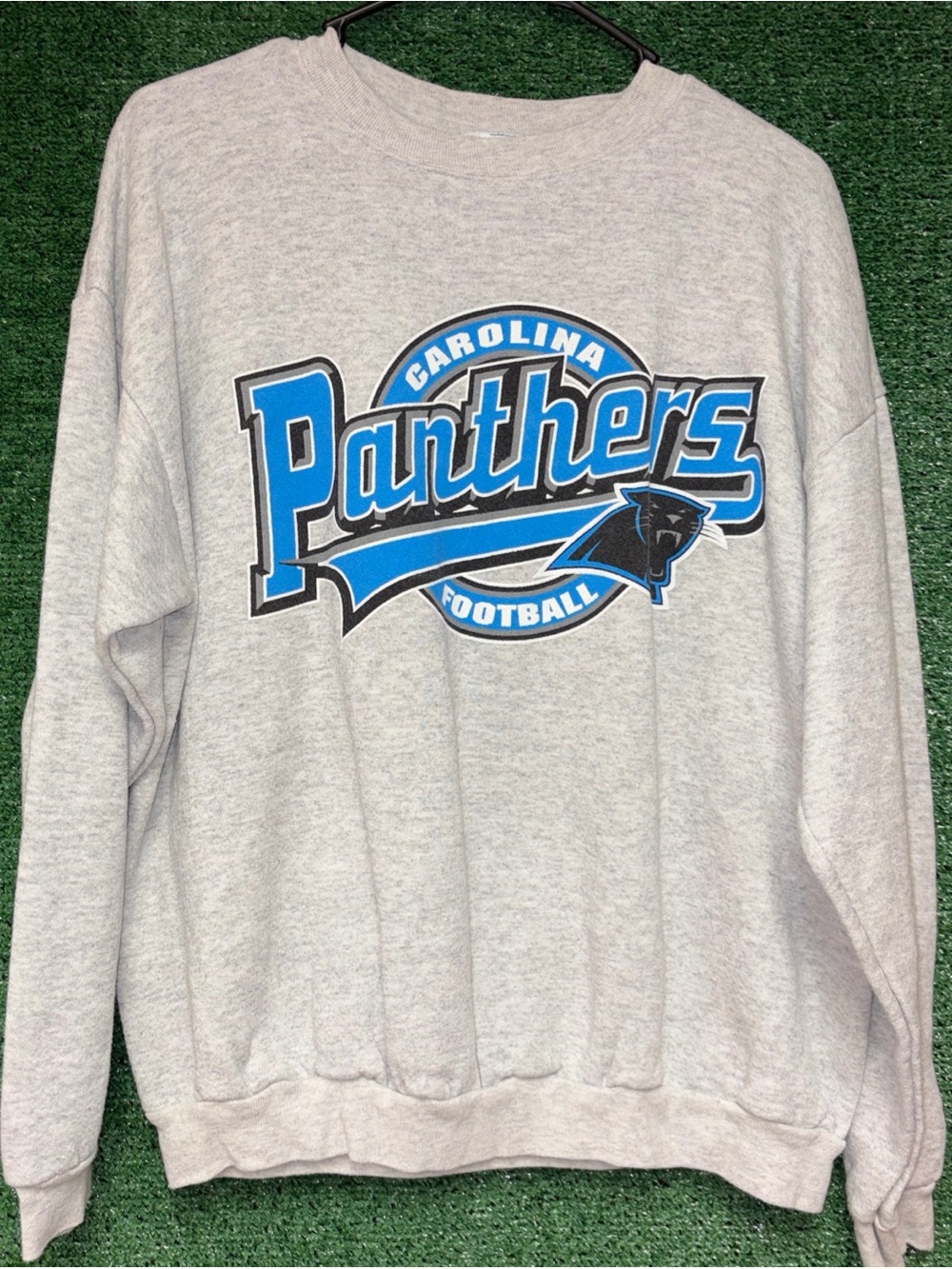 Carolina Panthers Vintage 90s Logo 7 Crewneck Sweatshirt L NFL
